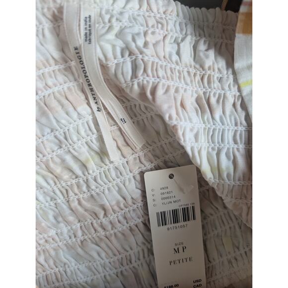 NWT Anthropologie Puff-Sleeve Eyelet Midi Dress Size MP Petites Yellow #7C457 - Picture 8 of 10